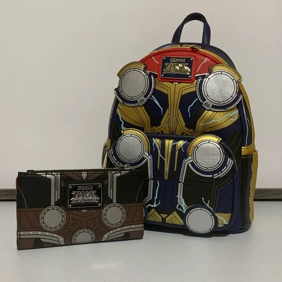 Loungefly Marvel Thor Love & Thunder Cosplay Mini Backpack & Wallet - Picture 13 of 13